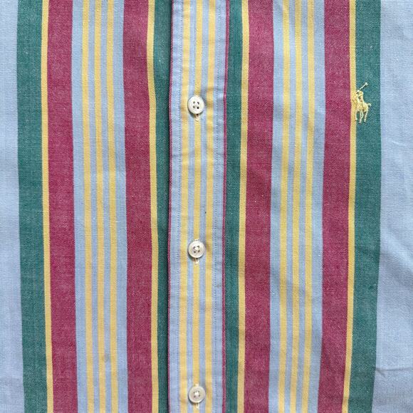 Vintage Polo Ralph Lauren Classic Oxford Striped Button Down Shirt Size XL - Picture 2 of 8